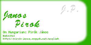 janos pirok business card