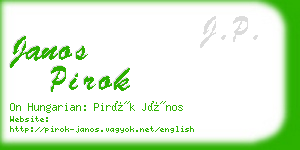 janos pirok business card